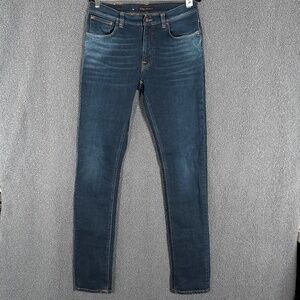 Nudie Lean Dean Slim Tapered Stretch Jeans - Men's Size 33*36(Fit 33*34) - Blue